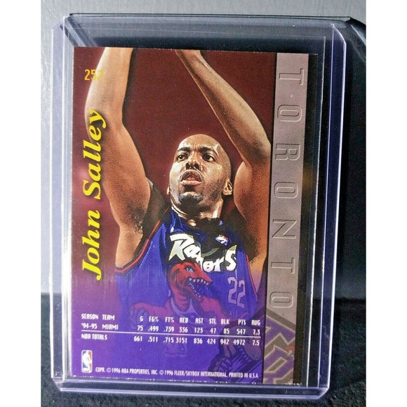 1995-96 John Salley Fleer Ultra #252 Raptors Expansion Team Basketball Card - Picture 2 of 2
